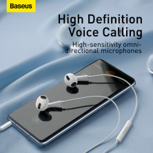 Навушники Baseus Encok H17 Lateral in-ear Wired Earphone jack 3.5 mm Білий