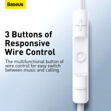 Навушники Baseus Encok H17 Lateral in-ear Wired Earphone jack 3.5 mm Білий