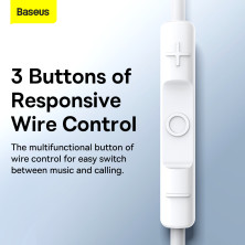 Наушники Baseus Encok C17 Lateral in-ear Wired Earphone Type-C Белый