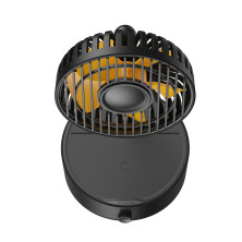 Вентилятор портативний Baseus Hermit Desktop Wireless Charger Fan настільний з функцією бездротової зарядки Qi 10W Чорний