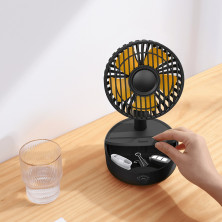 Вентилятор портативний Baseus Hermit Desktop Wireless Charger Fan настільний з функцією бездротової зарядки Qi 10W Чорний
