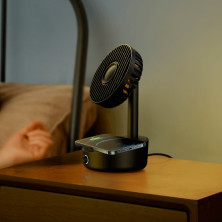 Вентилятор портативний Baseus Hermit Desktop Wireless Charger Fan настільний з функцією бездротової зарядки Qi 10W Чорний