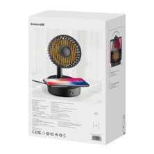 Вентилятор портативний Baseus Hermit Desktop Wireless Charger Fan настільний з функцією бездротової зарядки Qi 10W Чорний
