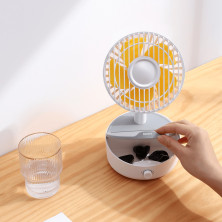 Вентилятор портативний Baseus Hermit Desktop Wireless Charger Fan настільний з функцією бездротової зарядки Qi 10W Білий