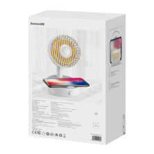 Вентилятор портативний Baseus Hermit Desktop Wireless Charger Fan настільний з функцією бездротової зарядки Qi 10W Білий