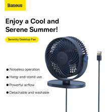 Вентилятор портативный Baseus Serenity Desktop Fan настольный Синий