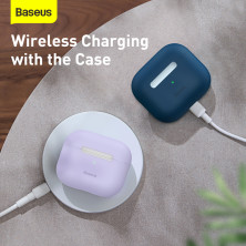 Чехол для AirPods 3 Baseus Super Thin Silica Gel Case Фиолетовый