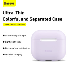 Чехол для AirPods 3 Baseus Super Thin Silica Gel Case Фиолетовый