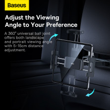 Автодержатель на подголовник Baseus JoyRide Pro Backseat Car Mount для телефона или планшета Черный