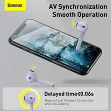 Бездротові Bluetooth навушники Baseus Encok TWS W04 Фіолетовий