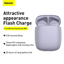 Бездротові Bluetooth навушники Baseus Encok TWS W04 Фіолетовий