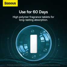 Ароматизатор в машину Baseus Graceful Car Fragrance Lite Alpine Green та 2 арома-картриджі Чорний