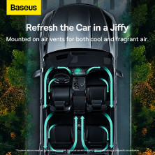 Ароматизатор в машину Baseus Graceful Car Fragrance Lite Alpine Green та 2 арома-картриджі Зелений