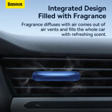 Ароматизатор в машину Baseus Graceful Car Fragrance Night Silver і 6 арома-картриджів Синій