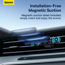 Ароматизатор в машину Baseus Graceful Car Fragrance Night Silver і 6 арома-картриджів Синій