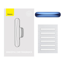 Ароматизатор в машину Baseus Graceful Car Fragrance Night Silver і 6 арома-картриджів Синій