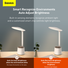 Настільна лампа Baseus LED Smart Eye Series Full Spectrum Double Light Source AAA Reading and Writing Desk Lamp CN Version Білий