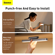 Настольная лампа Baseus Magnetic Stepless Dimming Charging Desk Lamp переносная с встроенным аккумулятором 1800 mAh Серый
