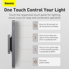 Настольная лампа Baseus Magnetic Stepless Dimming Charging Desk Lamp переносная с встроенным аккумулятором 1800 mAh Серый