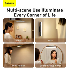 Настольная лампа Baseus Magnetic Stepless Dimming Charging Desk Lamp переносная с встроенным аккумулятором 1800 mAh Серый