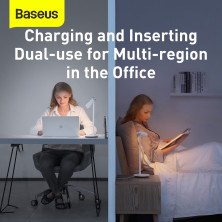 Настільна лампа Baseus i-wok Series Charging Office Reading Desk Lamp переносна з вбудованим акумулятором 1800 mAh Білий