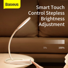 Настільна лампа на гнучкій ніжці Baseus Comfort Reading Charging Uniform Light Hose з вбудованим акумулятором 1800 mAh Білий