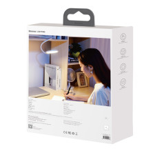 Настільна лампа на гнучкій ніжці Baseus Comfort Reading Charging Uniform Light Hose з вбудованим акумулятором 1800 mAh Білий