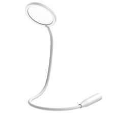 Настільна лампа на гнучкій ніжці Baseus Comfort Reading Charging Uniform Light Hose з вбудованим акумулятором 1800 mAh Білий