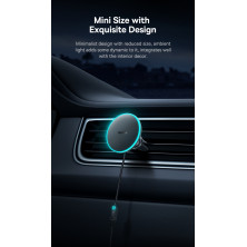 Беспроводное автомобильное зарядное устройство Baseus CW01 Magnetic Wireless Charging Car Mount 40W с функцией MagSafe и Qi 15W+USB 25W Черный