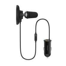 Беспроводное автомобильное зарядное устройство Baseus CW01 Magnetic Wireless Charging Car Mount 40W с функцией MagSafe и Qi 15W+USB 25W Черный