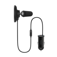 Беспроводное автомобильное зарядное устройство Baseus CW01 Magnetic Wireless Charging Car Mount 40W с функцией MagSafe и Qi 15W+Type-C 25W Черный