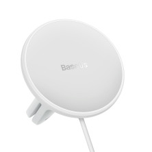 Бездротовий автомобільний зарядний пристрій Baseus CW01 Magnetic Wireless Charging Car Mount 40W з функцією MagSafe і Qi 15W+USB 25W Білий