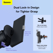 Автодержатель для телефона Baseus Metal Age2 Gravity Air Outlet Version в воздуховод Черный