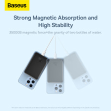УМБ Baseus Magnetic Mini Wireless Fast Charge 2in1 10000mAh 20W 2.4A QC3.0+PD3.0 с Беспроводной зарядкой Qi 15W Черный