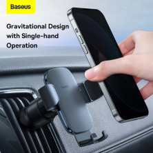 Автодержатель для телефона Baseus Metal Age2 Gravity Air Outlet Version в воздуховод Серый