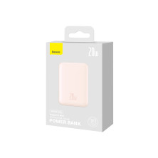 УМБ Baseus Magnetic Mini Wireless Fast Charge 2in1 10000mAh 20W 2.4A QC3.0+PD3.0 с Беспроводной зарядкой Qi 15W Розовый