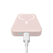 УМБ Baseus Magnetic Mini Wireless Fast Charge 2in1 10000mAh 20W 2.4A QC3.0+PD3.0 с Беспроводной зарядкой Qi 15W Розовый