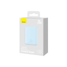 УМБ Baseus Magnetic Mini Wireless Fast Charge 2in1 10000mAh 20W 2.4A QC3.0+PD3.0 с Беспроводной зарядкой Qi 15W Голубой
