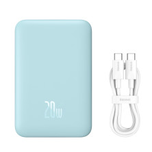 УМБ Baseus Magnetic Mini Wireless Fast Charge 2in1 10000mAh 20W 2.4A QC3.0+PD3.0 с Беспроводной зарядкой Qi 15W Голубой