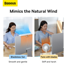 Вентилятор портативный Baseus Refreshing Monitor Clip-On & Stand-Up Desk Fan настольный и с креплением на монитор Белый