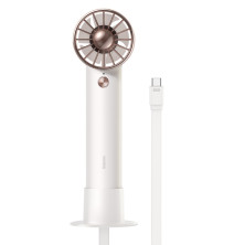 Вентилятор портативний Baseus Flyer Turbine Handheld Fan з акумулятором 4000 мАг функцією павербанка і вбудованим Type-C кабелем Білий