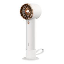 Вентилятор портативний Baseus Flyer Turbine Handheld Fan з акумулятором 4000 мАг функцією павербанка і вбудованим Lightning кабелем Білий