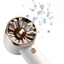 Вентилятор портативний Baseus Flyer Turbine Handheld Fan з акумулятором 4000 мАг функцією павербанка і вбудованим Lightning кабелем Білий