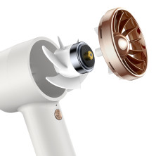 Вентилятор портативний Baseus Flyer Turbine Handheld Fan з акумулятором 4000 мАг функцією павербанка і вбудованим Lightning кабелем Білий