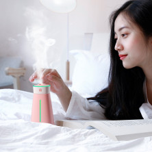 Увлажнитель воздуха Baseus Slim Waist Humidifier 380 мл с функцией ночника и портативного вентилятора Розовый