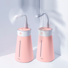 Увлажнитель воздуха Baseus Slim Waist Humidifier 380 мл с функцией ночника и портативного вентилятора Розовый