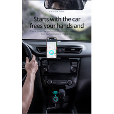 Bluetooth AUX аудіоадаптер Baseus BA01 USB Wireless Adapter Cable авто адаптер ресивер магнітоли Чорний