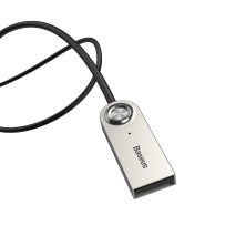 Bluetooth AUX аудіоадаптер Baseus BA01 USB Wireless Adapter Cable авто адаптер ресивер магнітоли Чорний