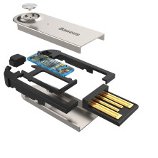 Bluetooth AUX аудіоадаптер Baseus BA01 USB Wireless Adapter Cable авто адаптер ресивер магнітоли Чорний
