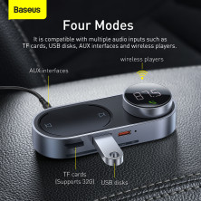 FM-трансмітер Baseus Solar Car Wireless MP3 Player на сонячній батареї Чорний
